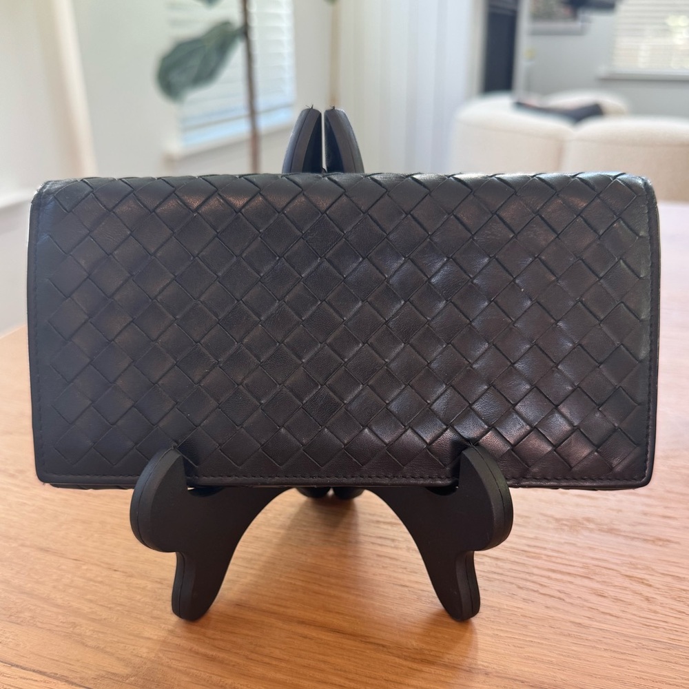 Bottega Veneta Intrecciato Long Wallet in Black